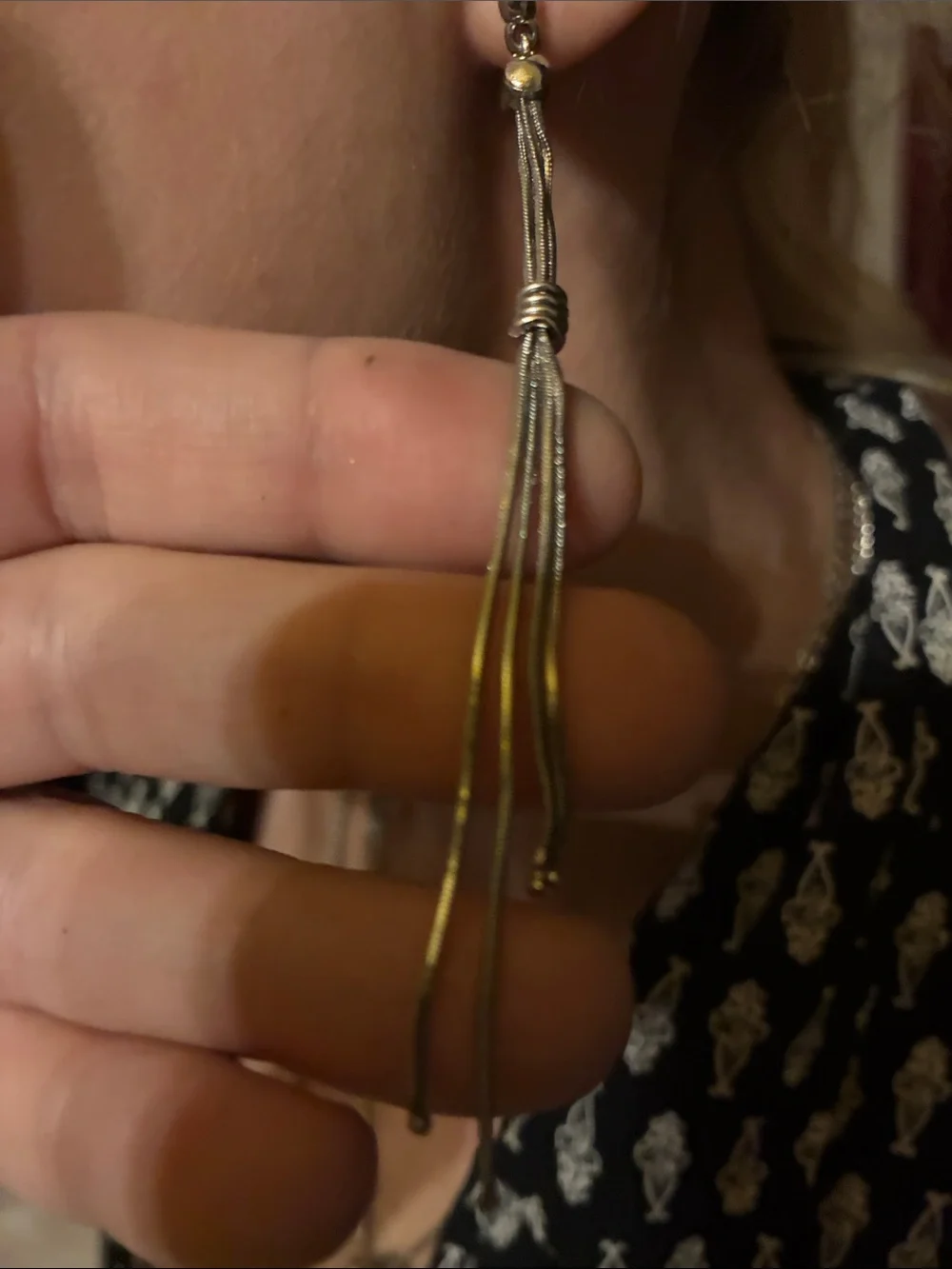 Silver Long Drop Earrings - Minimalist Lightweight Vintage Jewelry